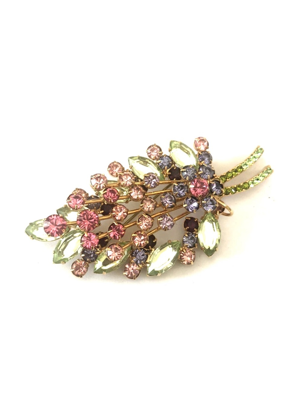 JOAN RIVERS Spring Colors Rhinestone Spray Brooch Pin